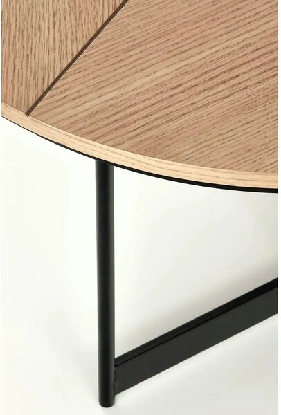 Masuta cafea KARIDA, stejar natural/negru, 80x80x41 cm