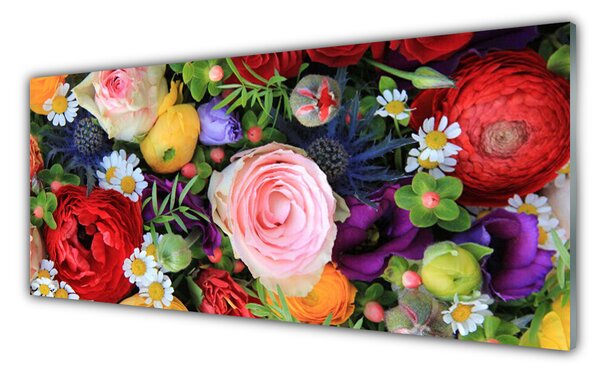 Panou sticla bucatarie Flori Floral Multi