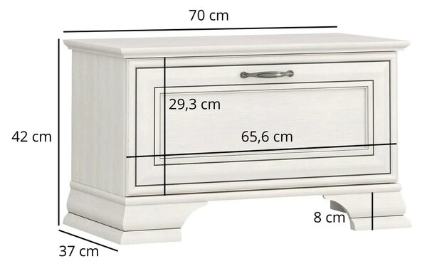 Mobila hol clasica TIFFANY II, grej, PAL laminat, 4 piese