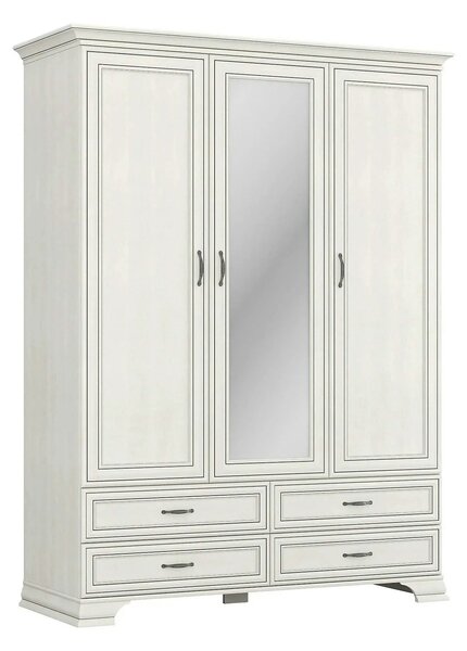 Dulap TIFFANY II, grej, PAL laminat, cu 3 usi si 4 sertare, 159x63x212