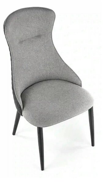 Scaun K434, gri/negru, stofa catifelata/piele ecologica, 53x54x97 cm