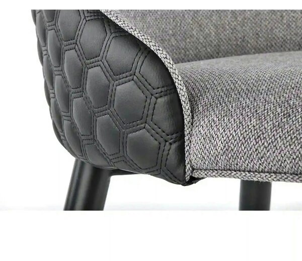 Scaun K434, gri/negru, stofa catifelata/piele ecologica, 53x54x97 cm