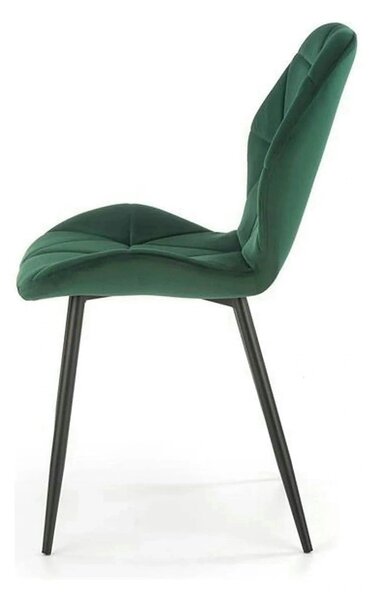 Scaun K453, verde, stofa catifelata/metal, 48x53x86 cm