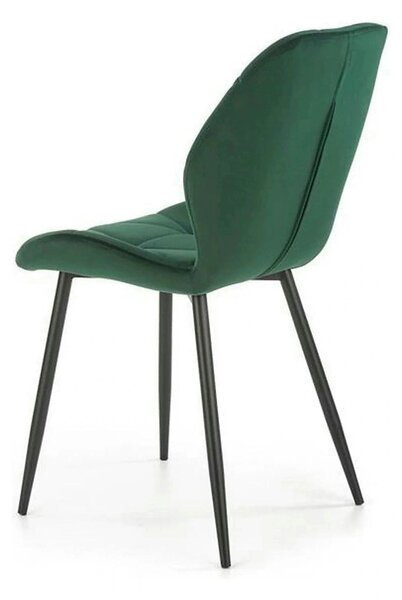 Scaun K453, verde, stofa catifelata/metal, 48x53x86 cm