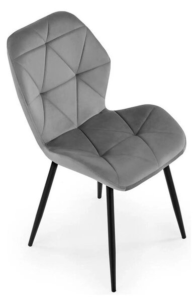 Scaun bucatarie material textil/metal K453, gri, 48x53x86 cm