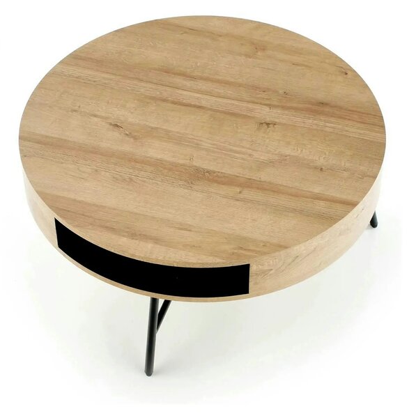 Masuta cafea CAMILA, stejar auriu/negru, 80x80x41 cm