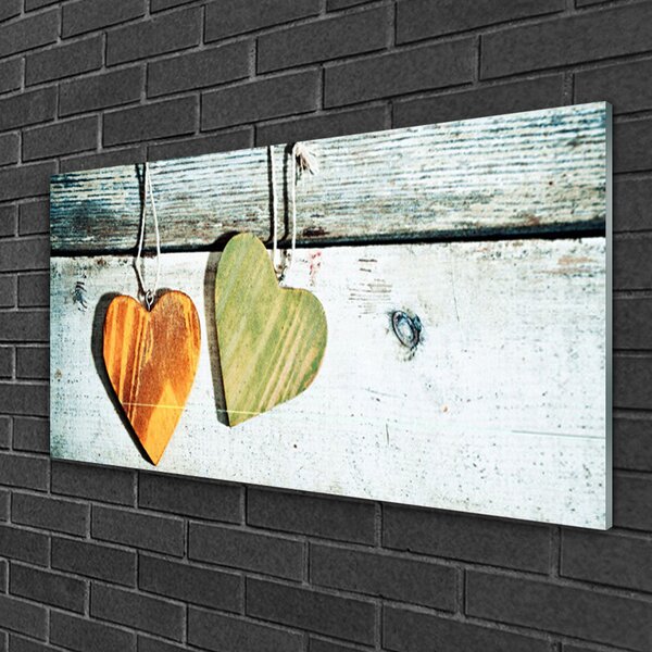 Tablouri acrilice Inima Art Galben Verde
