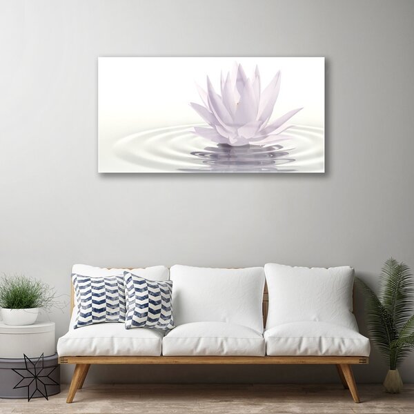 Tablou pe sticla Water Flower Art White