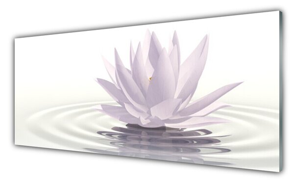 Tablou pe sticla Water Flower Art White