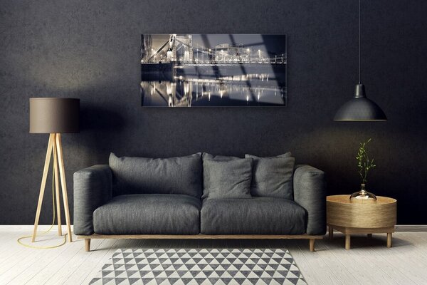 Tablou pe sticla Podul Arhitectura Gri