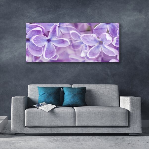 Tablou pe sticla Flori roz Floral