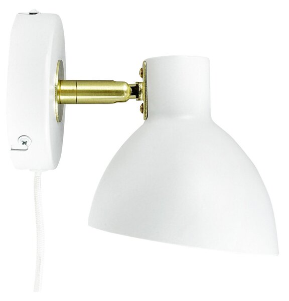 Lampă de perete Dyberg Larsen, Lilje, Alb, Camera de zi, Metal, Design