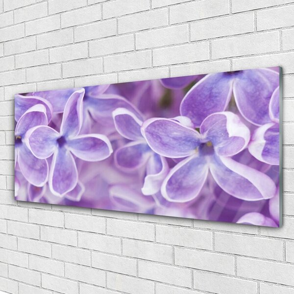 Tablou pe sticla Flori roz Floral
