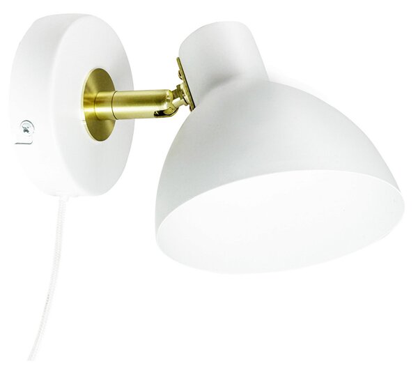 Lampă de perete Dyberg Larsen, Lilje, Alb, Camera de zi, Metal, Design