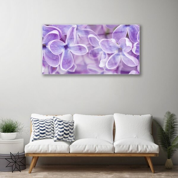 Tablou pe sticla Flori roz Floral