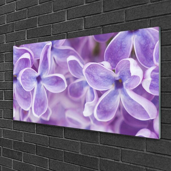 Tablou pe sticla Flori roz Floral