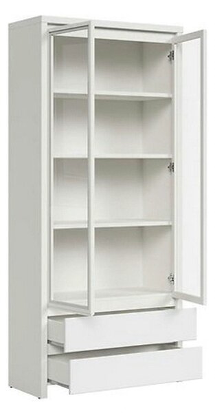 Vitrina KASPIAN, alb, PAL, 90x41x201 cm