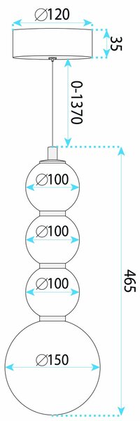 Lampă de plafon suspendată LED LHJ114-4CP aur periat