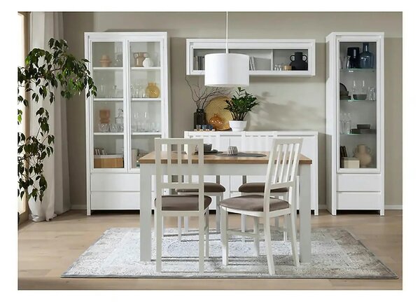 Vitrina KASPIAN, alb, PAL, 90x41x201 cm
