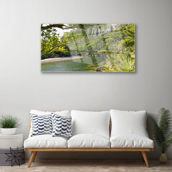 Tablou pe sticla Lacul Verde Natura