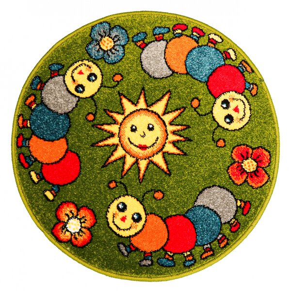 Model Omida, Covoras Rotund, Dimensiunea 67x67 cm, Verde Verde, Rotund, 67x67