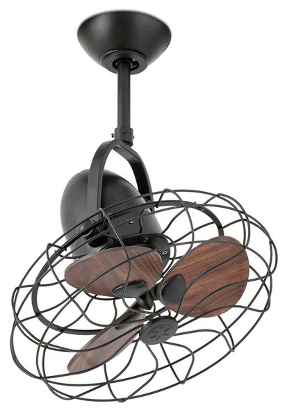 Ventilator Keiki, Ø 43 cm, montare pe perete și tavan, curent alternativ, maro FARO BARCELONA, Keiki, Negru, Camera de zi, Metal, Vintage