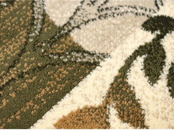 Covor Sufragerie Dormitor, Model 1521 116, Dreptunghiular, Crem Verde Dreptunghi, 60x110