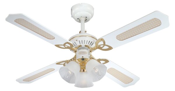 Ventilator Princess Trio alb, silențios, Ø 105 cm - Westinghouse Westinghouse, Princess Trio, Alb, Camera de zi, Lemn