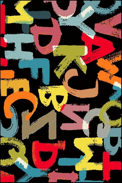 Model Litere 11343-180, Covor Dreptunghiular, Dimensiunea 120x170 cm Multicolor, Dreptunghi, 120x170