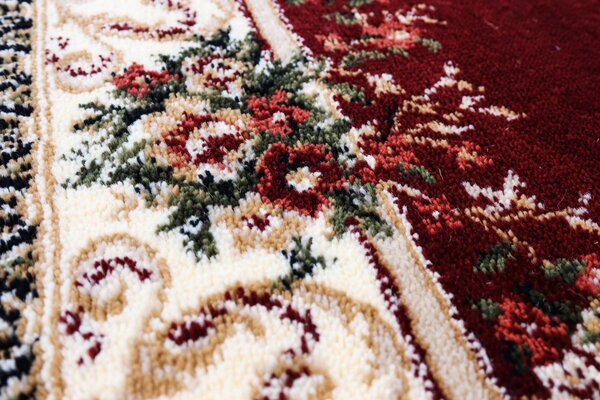 Covor Oval Lotos 507-201, Marime 60 x 110 cm, Rosu, Inaltime Fir 8 mm, Antialergic, Polipropilena, Living, Dormitor, Sufragerie, Birou 60 x 110