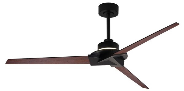 Ventilator de tavan cu LED Brisa Mini negru/lemn, silențios - Mantra Mantra Iluminación, Brisa Mini, reglabil, Negru, Baie, Lemn, Modern