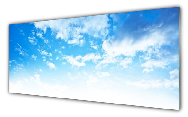 Tablou pe sticla Sky Peisaj Albastru Alb