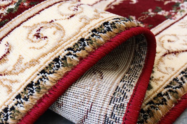 Covor Oval Lotos 507-201, Marime 60 x 110 cm, Rosu, Inaltime Fir 8 mm, Antialergic, Polipropilena, Living, Dormitor, Sufragerie, Birou 60 x 110