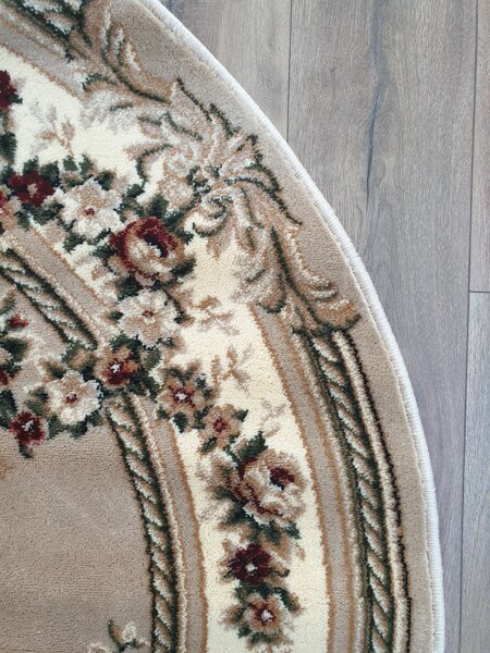 Covor Oval Lotos 575-110, Marime 60 x 110 cm, Bej, Inaltime Fir 8 mm, Antialergic, Polipropilena, Living, Dormitor, Sufragerie, Birou 60 x 110
