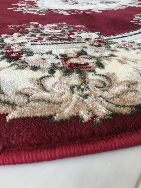 Covor Oval Lotos 575-210, Marime 60 x 110 cm, Rosu, Inaltime Fir 8 mm, Antialergic, Polipropilena, Living, Dormitor, Sufragerie, Birou 60 x 110
