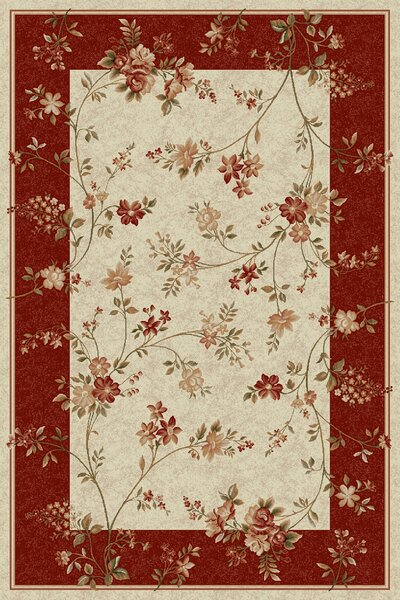 CovorSufragerie Dormitor, Model 551 120, Crem Rosu Dreptunghi, 80 x 150