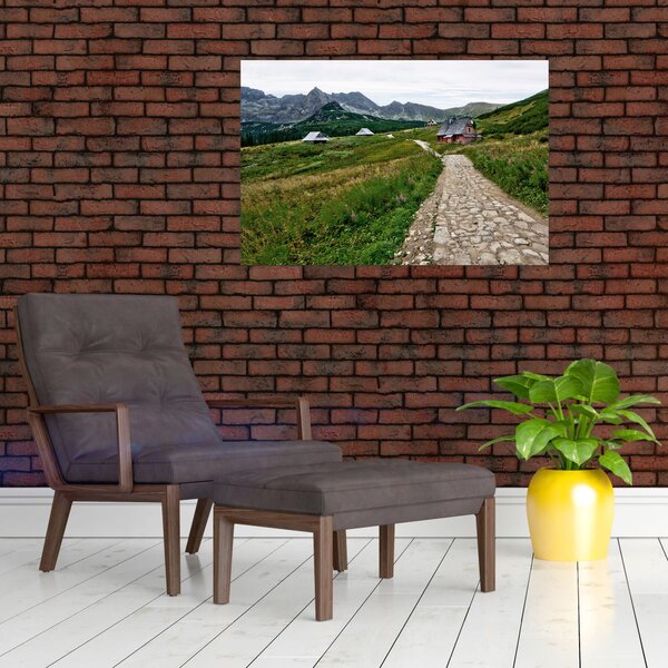 Tablou - Peisaj montan cu case (90x60 cm)