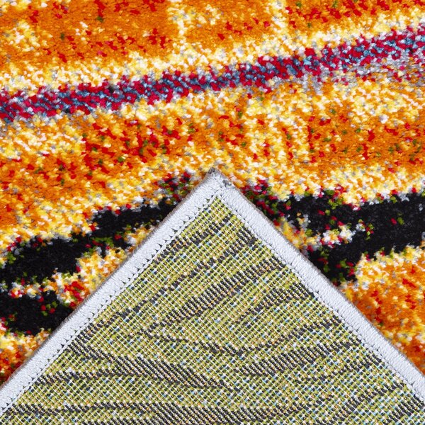 Model Ethnic 11330 130, Covor Dreptunghiular, Verde Portocaliu Multicolor, Dreptunghi, 67x130