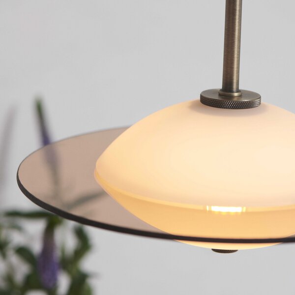 Lustră Pendul Halo Design, ORBIT, reglabil, Bronz / Alamă Veche, Camera de zi, Sticlă, Design