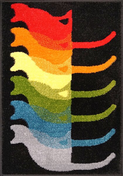 Covor Model Pisici 11096 180, Covoras Dreptunghiular, Multicolor 40 x 60 cm Multicolor, Dreptunghi, 40x60
