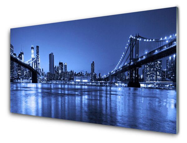 Panou sticla bucatarie Bridge City Arhitectura Purple