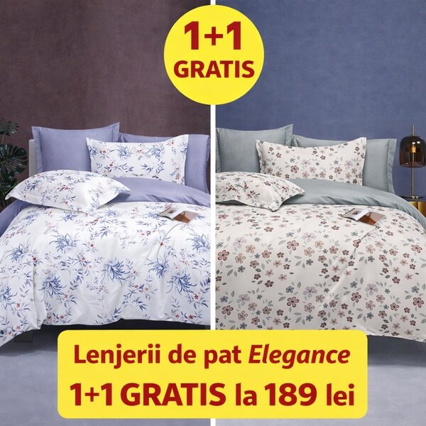 OFERTĂ 1+1 GRATIS – LENJERIE DE PAT ELEGANCE 6 PIESE