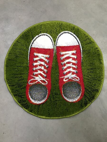 Model Sneakers 11169, Covor Rotund, 67x67 cm Verde, Rotund, 67x67