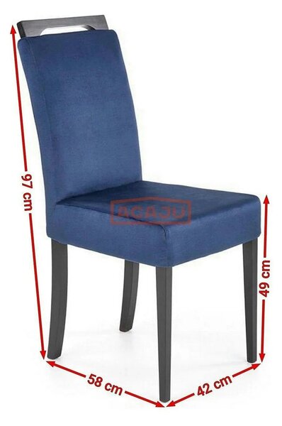Scaun CLARION 2, negru/albastru, 42X58X97 cm