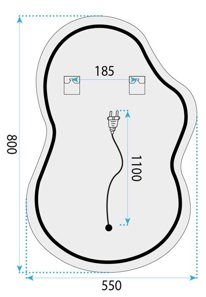 Oglindă LED UNO 80x55 cm
