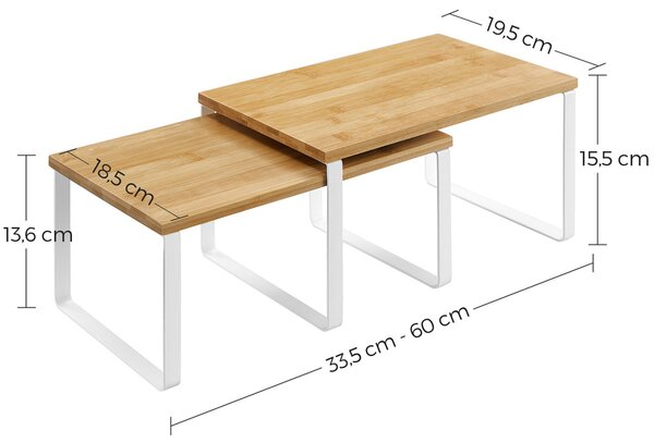 Set de organizatoare din bambus CEZAR, 2 piese, maro/albă SongmicsHome