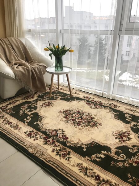 Covor Lotos 574-310, Marime 50 x 80 cm, Verde, Inaltime Fir 8 mm, Antialergic, Polipropilena, Living, Dormitor, Sufragerie, Birou 50 x 80
