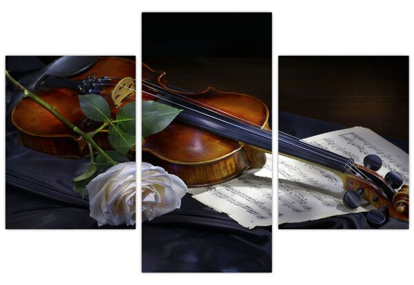 Tablou - Trandafiri și vioară (90x60 cm)