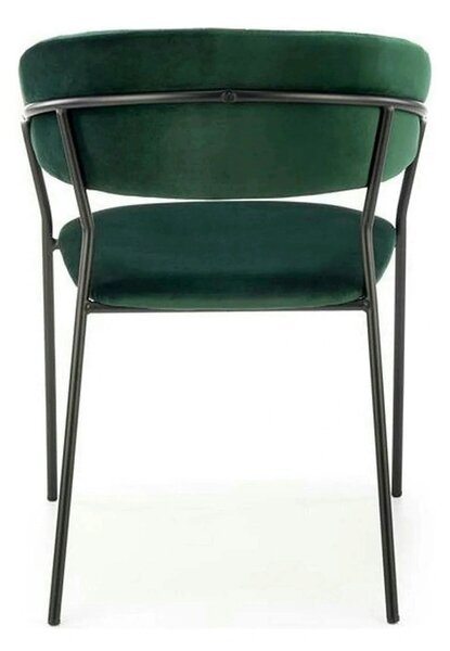 Scaun K426, verde inchis/negru, stofa catifelata/metal, 57x54x79 cm