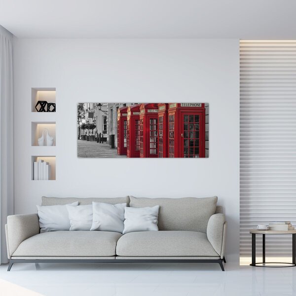 Tablou - Cutii telefonice din Londra (120x50 cm)
